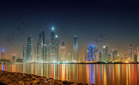 迪拜迷人夜景图片
