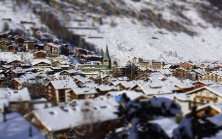 雪山小镇图片