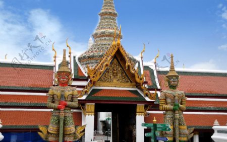 泰国大皇宫的雕塑建筑图片