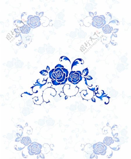 蓝玫瑰花纹图片