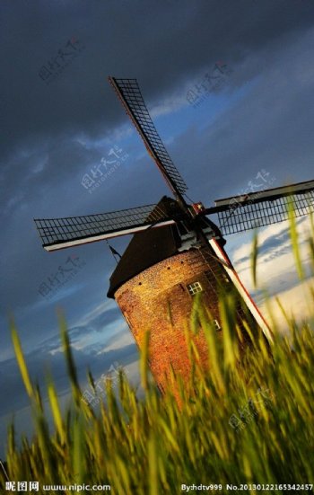 荷兰风车磨坊图片