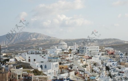 希腊圣岛远眺图片