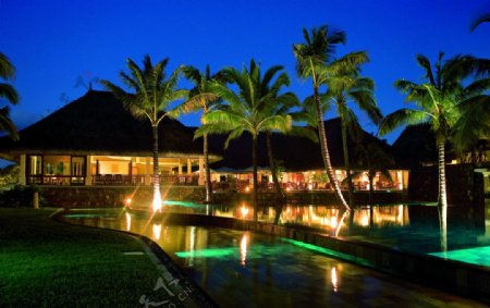 毛里求斯酒店夜景图片