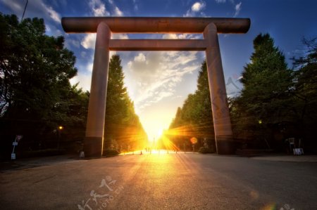 日本东京神社的清晨图片