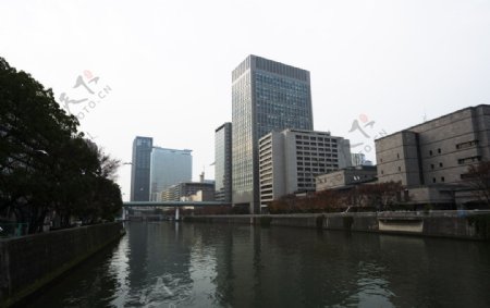 大阪淀浦河岸景图片