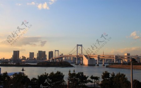 日本东京美丽的彩虹桥图片