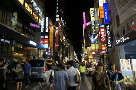 韩国首尔明洞街景图片