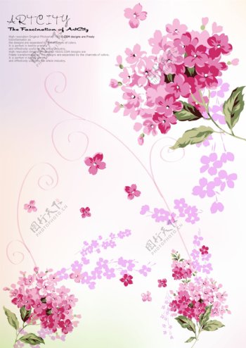 矢量粉色花束图片