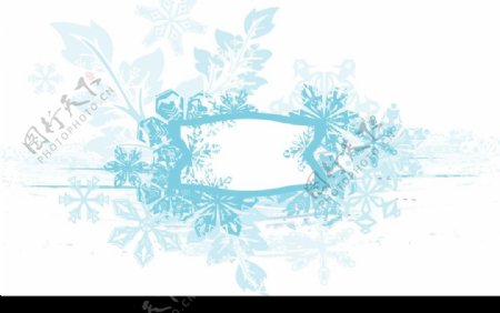 冬季花纹banner图片