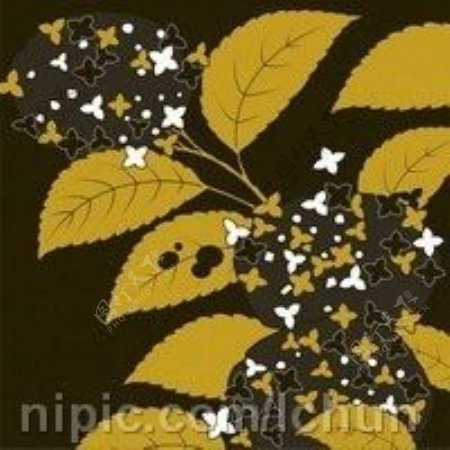 日本传统图案矢量素材23花卉植物图片