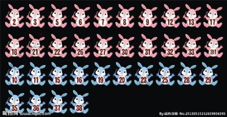 可爱兔子造型儿科床头卡图片