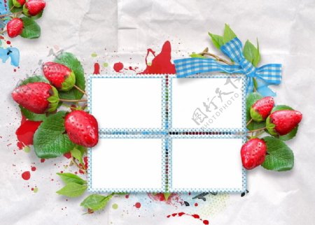 草莓相框图片