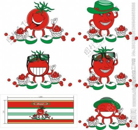 番茄酱灌装包装番茄酱卡通形象人物图片