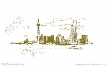 上海外滩矢量图片