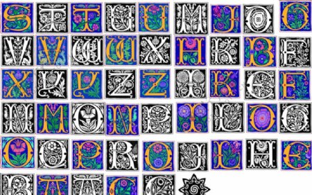 古典4字母纹理图案图片