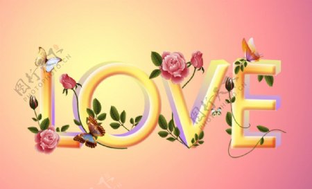 LOVE爱艺术字体图片