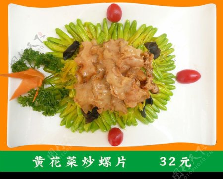 黄花菜炒螺片图片