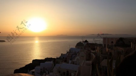 爱琴海夕阳图片