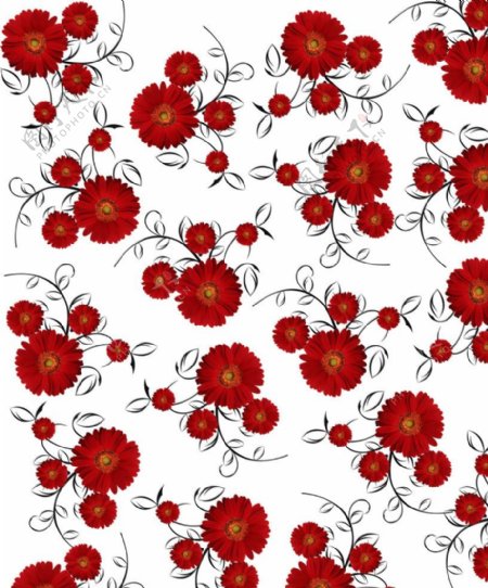 红花花纹图片