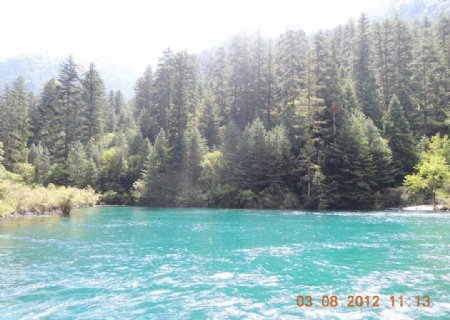 绿色湖水图片