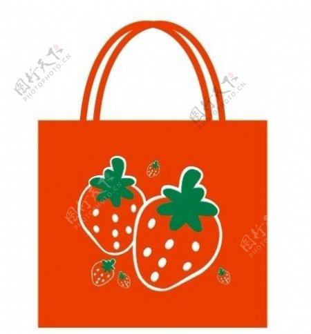 草莓手提袋图片