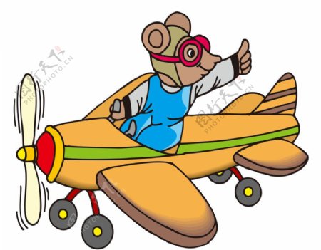 卡通飞机老鼠图片
