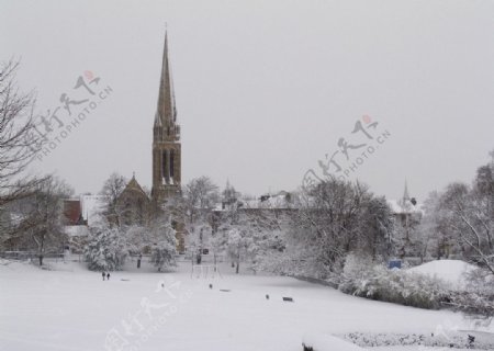 女王公园雪景图片