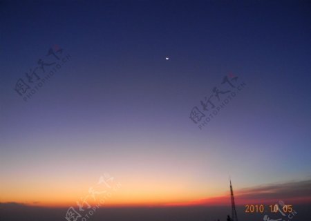 日出前日月同天图片