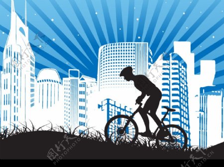 运都市自行车运动素材图片