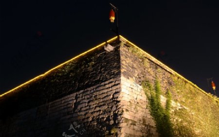 城楼夜景图片