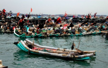 竹渔船图片