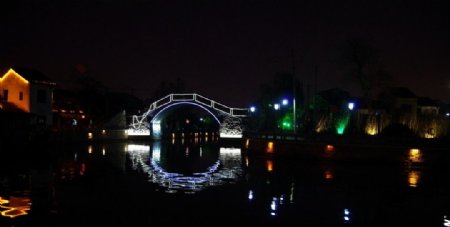 拱桥夜色图片