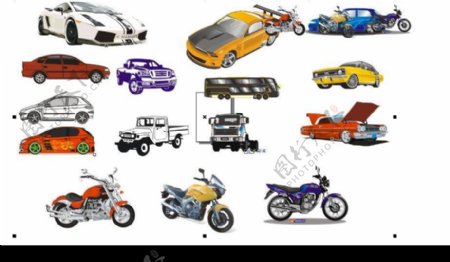 所有汽车摩托车矢量图片