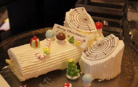 圣诞木桩蛋糕图片