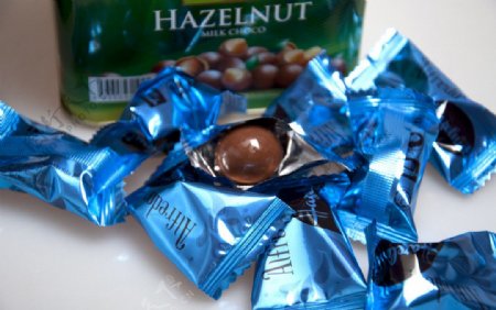 蓝色巧克力豆礼盒图片
