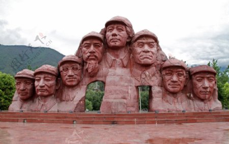 红军领袖群雕正面图片