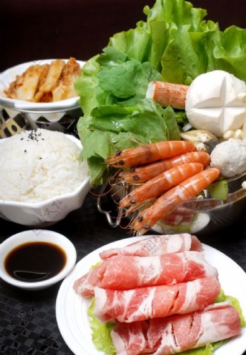 泡菜海鲜火锅图片