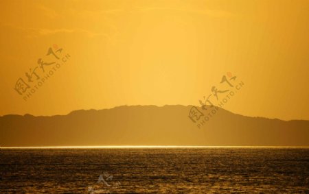 涯岸夕陽图片