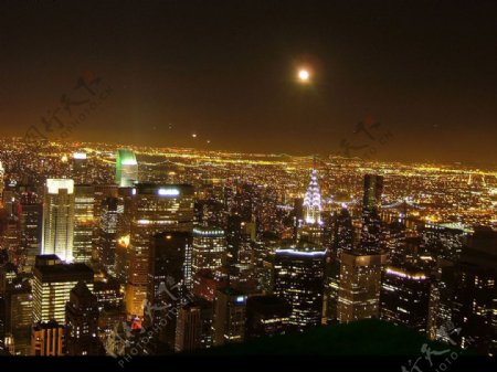 曼哈頓夜景图片