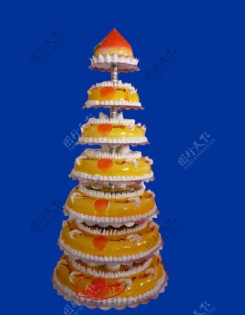 快乐家佳7层祝寿蛋糕图片