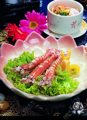 日本盐烤明虾图片