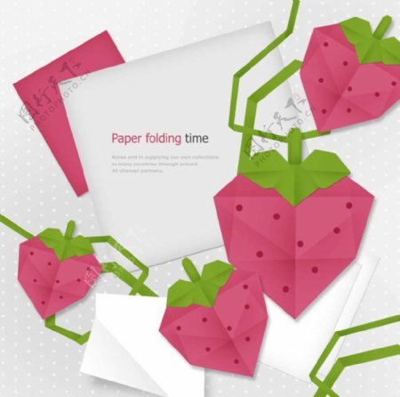 草莓折纸图片