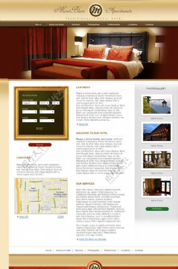酒店旅馆CSS网页模板图片