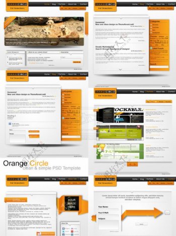 橙色网页素材图片