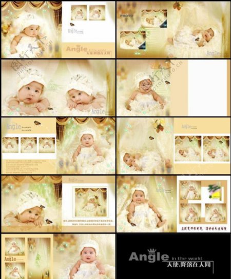 天使儿童相册摄影模板图片