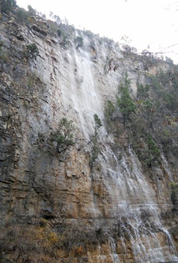 山崖瀑布非高清图片