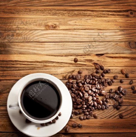 木纹咖啡咖啡豆图片