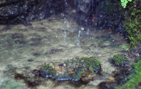 瀑布下的滴水图片