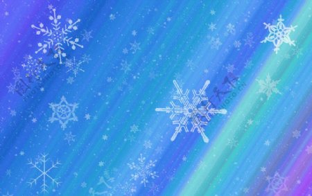 蓝紫渐层雪花背景图片