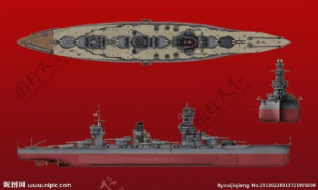 战列舰PSD分层素材图片